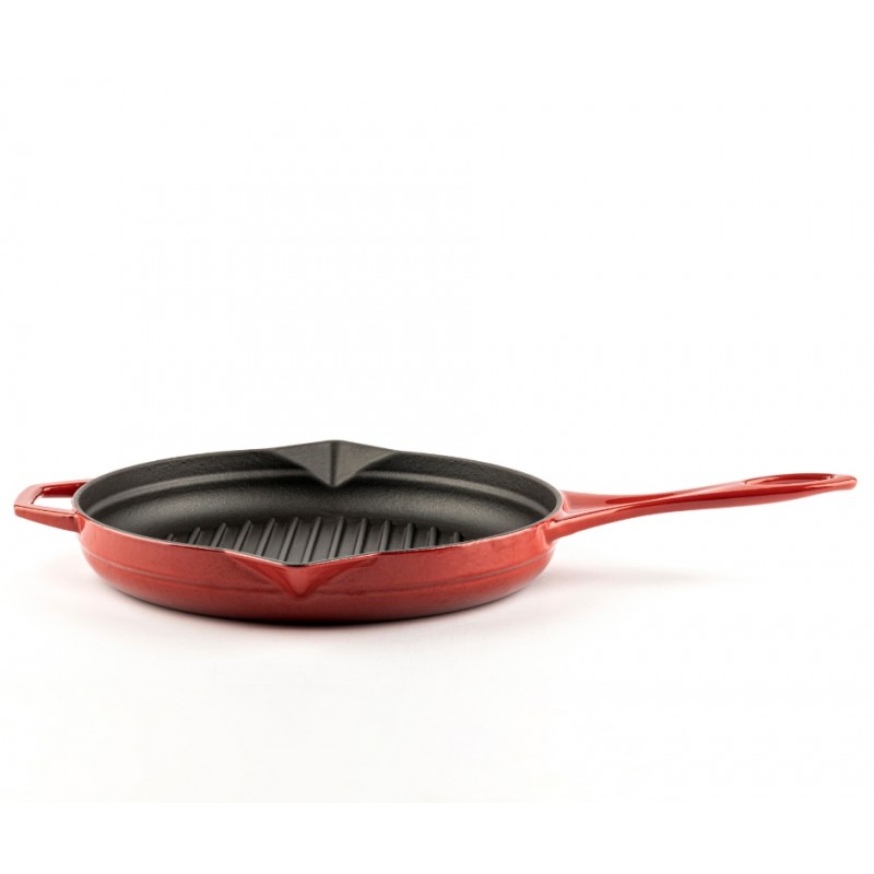 Emaljēta čuguna grila panna Hosse, Rubin, Ф24cm | Čuguna grila panna | Čuguna panna |