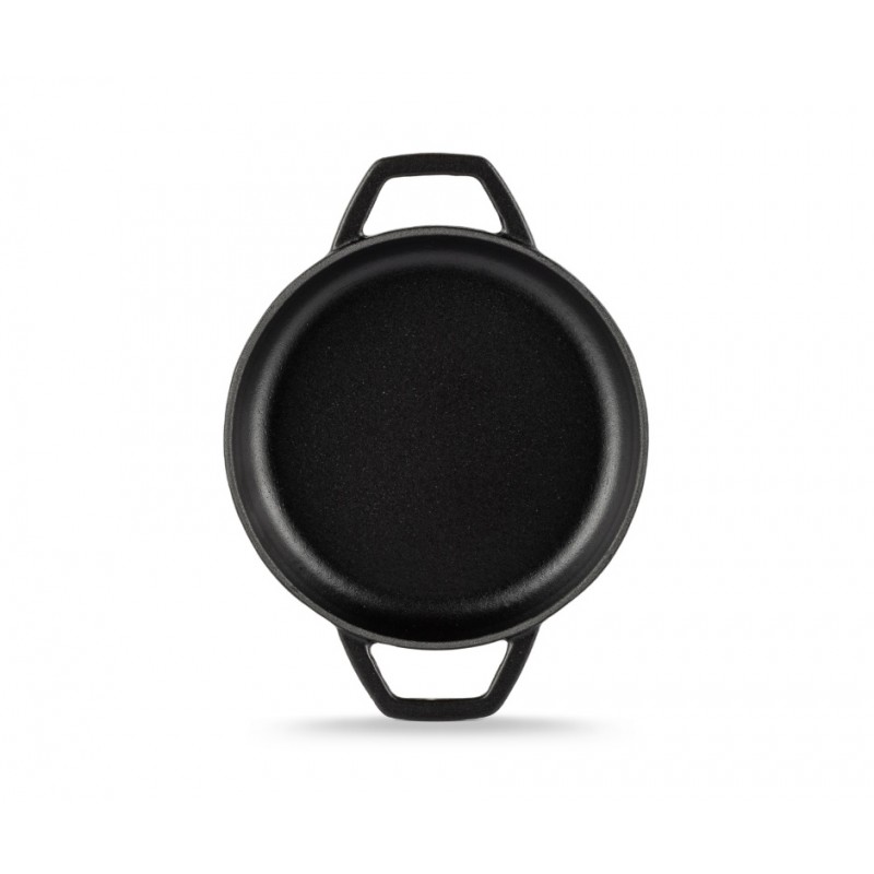 Emaljēta čuguna panna ar diviem rokturiem Hosse, Black Onyx, Ф16cm | Plakana čuguna panna | Čuguna panna |