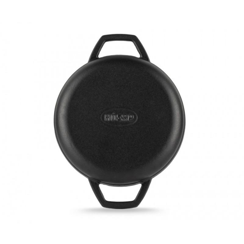 Emaljēta čuguna panna ar diviem rokturiem Hosse, Black Onyx, Ф19cm | Plakana čuguna panna | Čuguna panna |