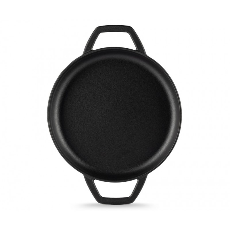 Emaljēta čuguna panna ar diviem rokturiem Hosse, Black Onyx, Ф22cm | Plakana čuguna panna | Čuguna panna |