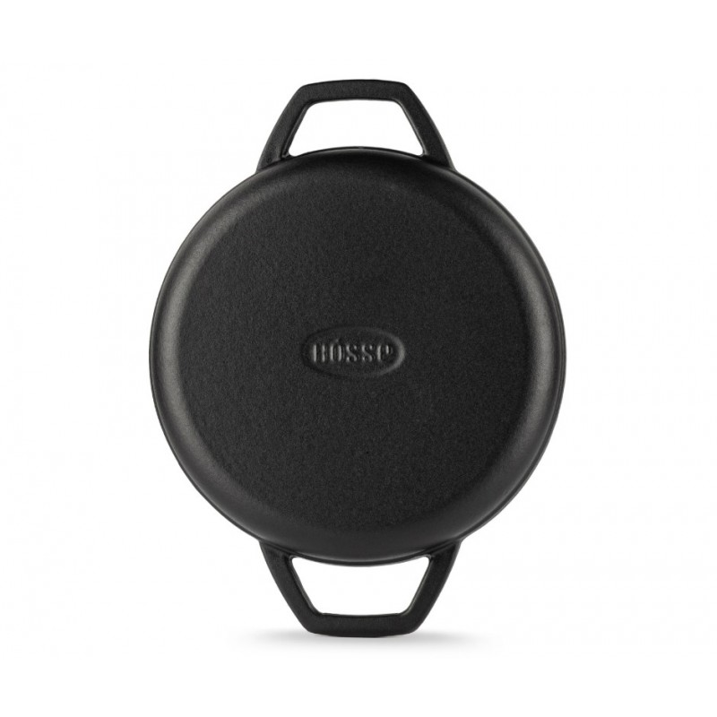 Emaljēta čuguna panna ar diviem rokturiem Hosse, Black Onyx, Ф22cm | Plakana čuguna panna | Čuguna panna |