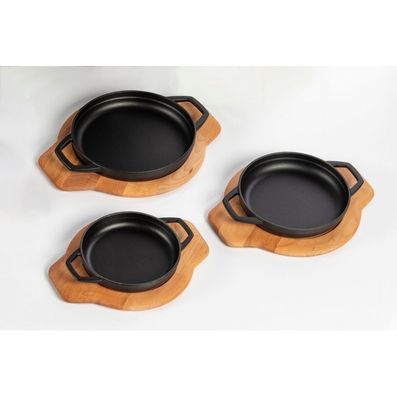 Emaljēta čuguna panna ar diviem rokturiem Hosse, Black Onyx, Ф22cm | Plakana čuguna panna | Čuguna panna |