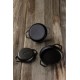 Emaljēta čuguna panna ar diviem rokturiem Hosse, Black Onyx, Ф16cm | Plakana čuguna panna | Čuguna panna |